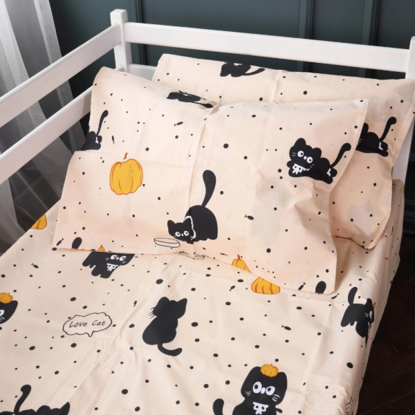 Фото - Комплект постельного белья MirSon Бязь Kids Time 17-0856 Pumpkitty 220х240 (2200011706405)